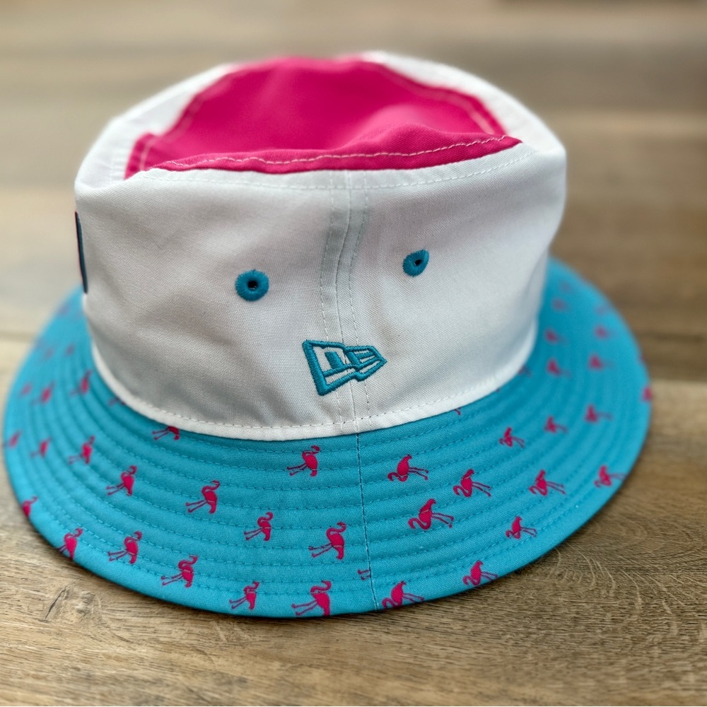 Red Bull Racing New Era Pink and Blue Bucket Hat, Size Medium - Picture 3 of 8